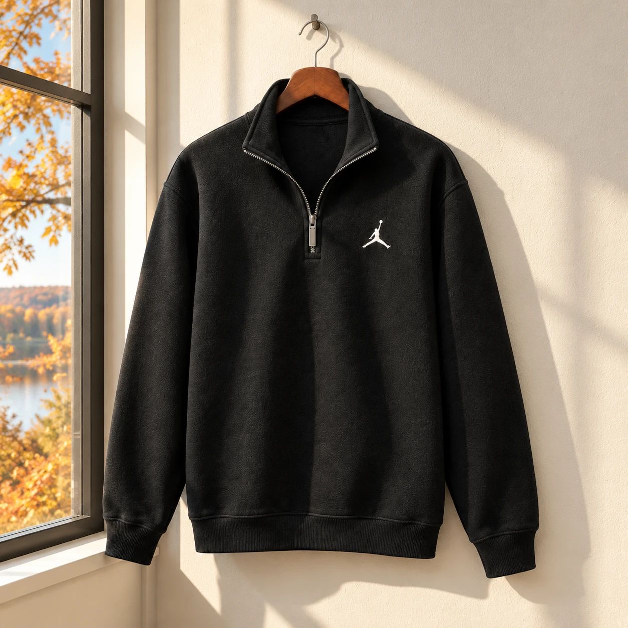 دورس نیم زیپ مردانه مدل Jordan-مشکی